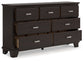 Covetown California King Panel Bed with Dresser