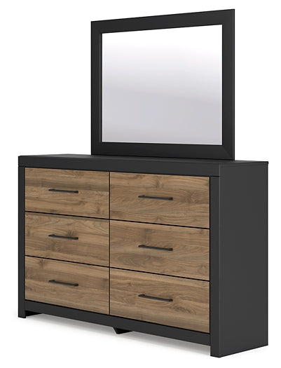 Vertani Twin Panel Bed with Mirrored Dresser, Chest and 2 Nightstands