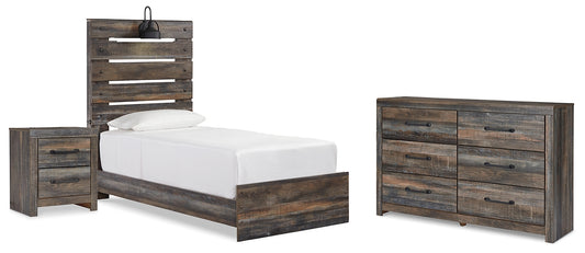 Drystan Twin Panel Bed with Dresser and Nightstand