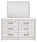 Cayboni Queen Panel Bed with Mirrored Dresser