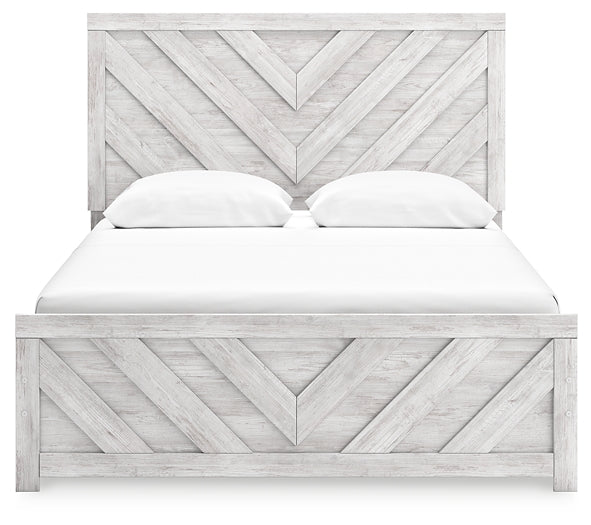 Cayboni Queen Panel Bed with Mirrored Dresser