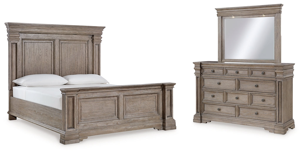 Blairhurst Queen Panel Bed with Mirrored Dresser