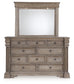 Blairhurst King Panel Bed with Mirrored Dresser and Nightstand