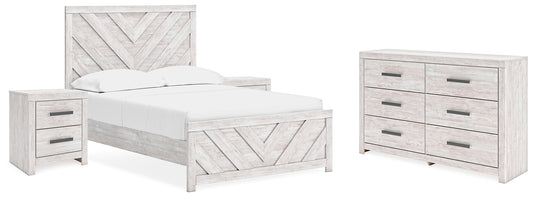 Cayboni Full Panel Bed with Dresser and 2 Nightstands