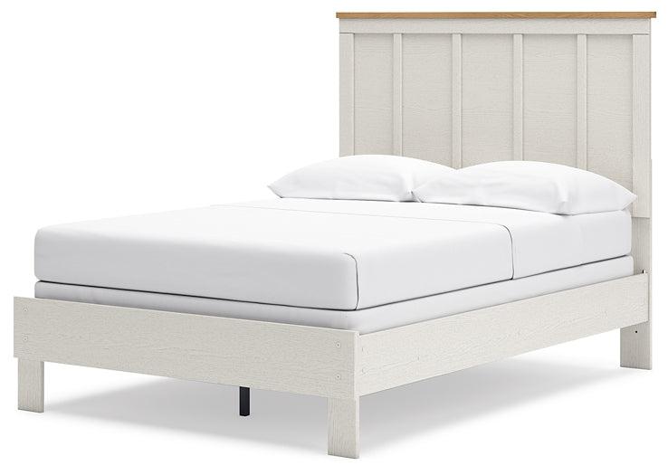 Linnocreek Full Panel Bed with Mirrored Dresser