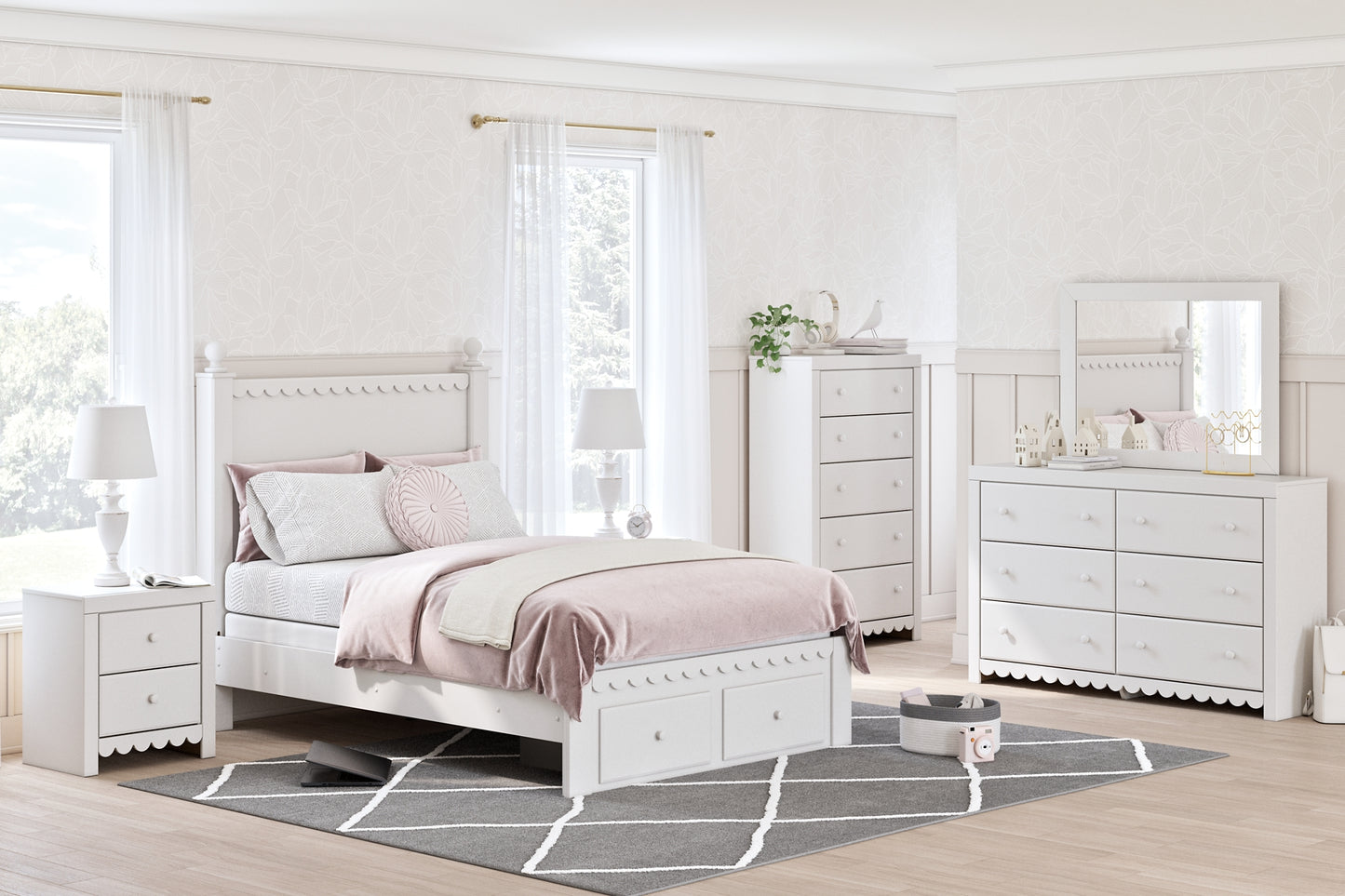 Mollviney Full Panel Storage Bed with Dresser