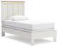 Linnocreek Twin Panel Bed with Mirrored Dresser and Nightstand