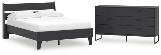 Socalle Full Panel Platform Bed with Dresser