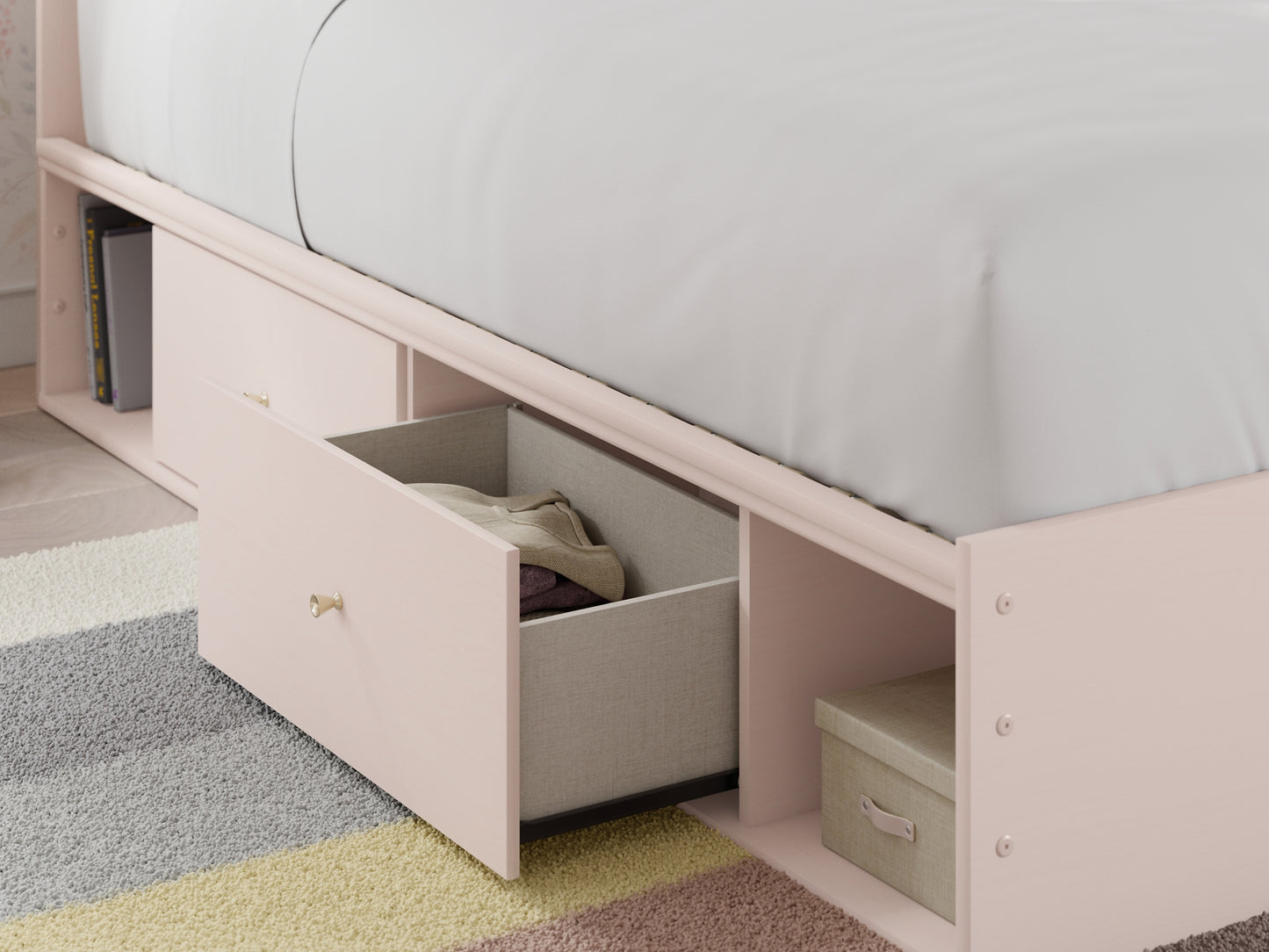 Wistenpine Twin Upholstered Panel Bed with Storage