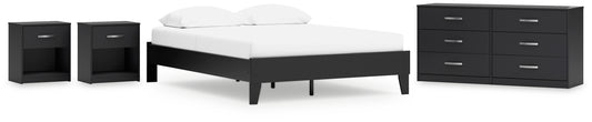 Finch Queen Platform Bed with Dresser and 2 Nightstands