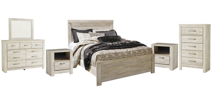 Bellaby  Panel Bed With Mirrored Dresser, Chest And 2 Nightstands