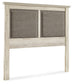 Cambeck King/California King Upholstered Panel Headboard with Mirrored Dresser, Chest and Nightstand