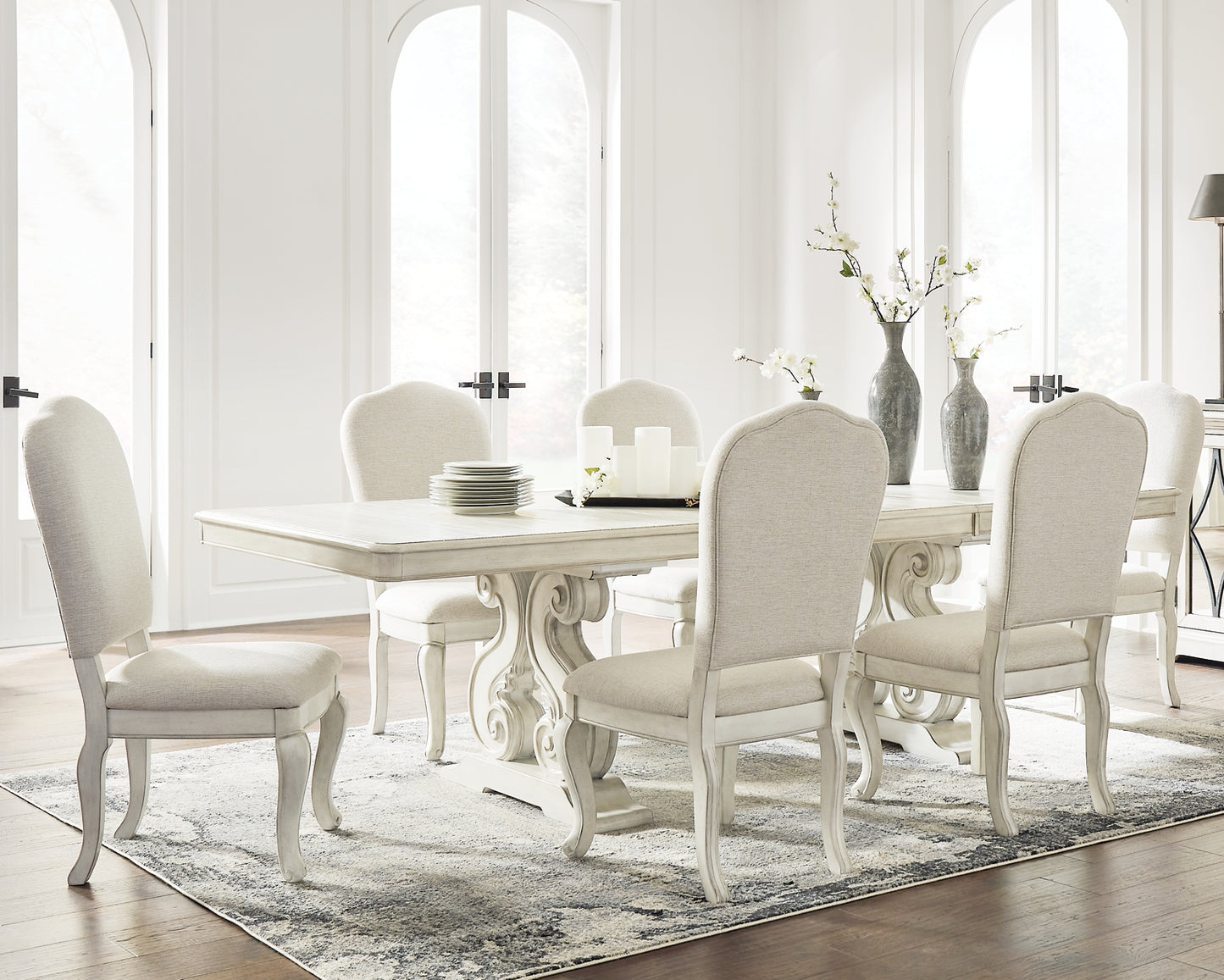 Arlendyne Dining Table and 6 Chairs with Storage