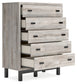 Vessalli King Panel Headboard with Mirrored Dresser, Chest and 2 Nightstands