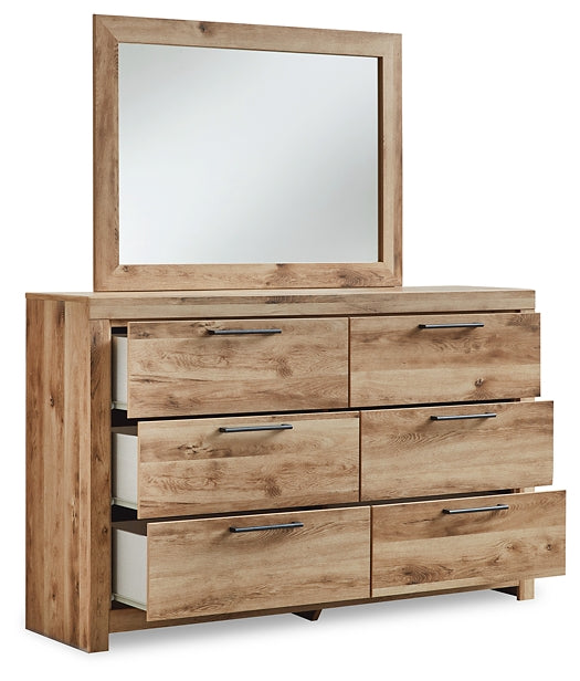 Hyanna King Panel Storage Bed with Mirrored Dresser